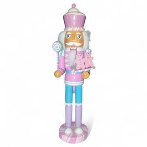 Kurt Adler 15" Wooden Candy Color Nutcracker King Figurine CupCake Hat